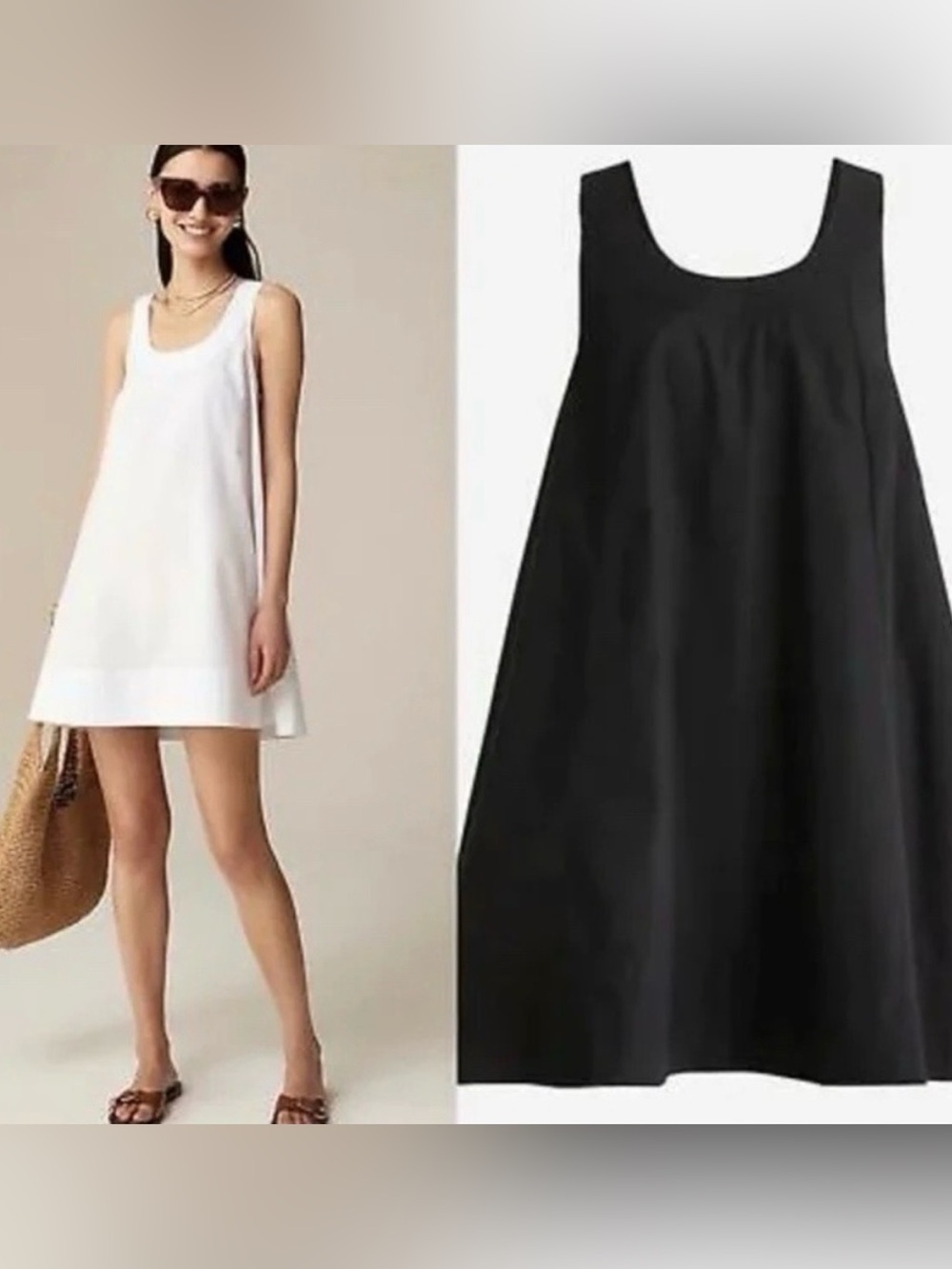 J Crew BLACK Scoop-Neck Shift Dress XXS